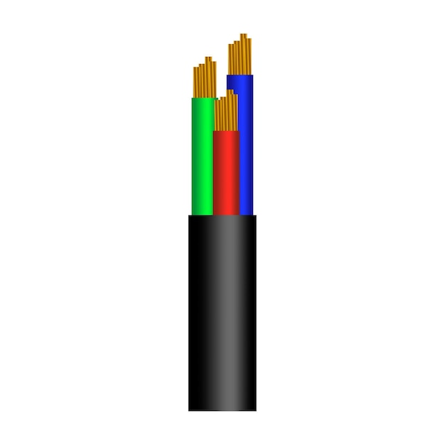 Cables de alimentación de varios tipos con conductores de cables eléctricos unidos con una cubierta general