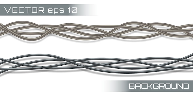 Vector cables industriales eléctricos realistas.