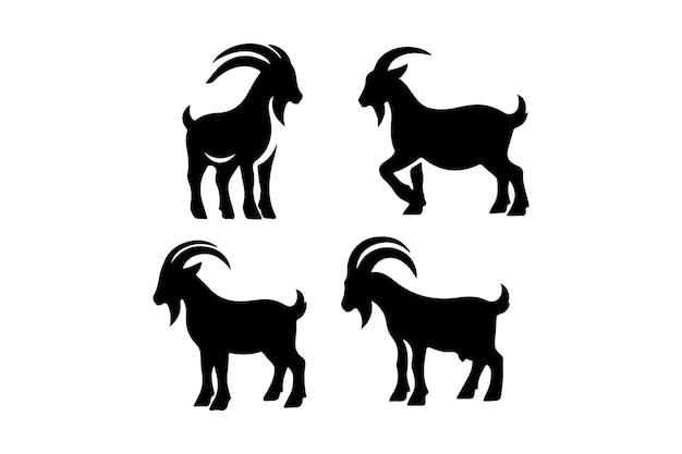 una cabra con cuernos se muestra en blanco y negro