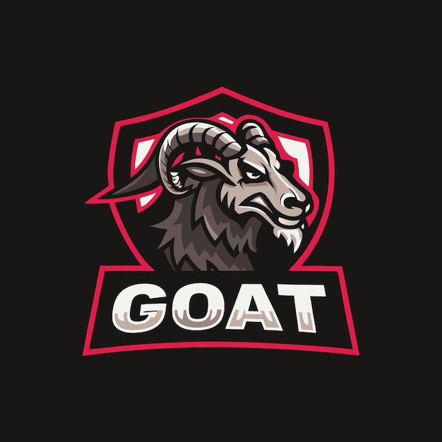 una cabra con un logotipo rojo y blanco que dice cabra