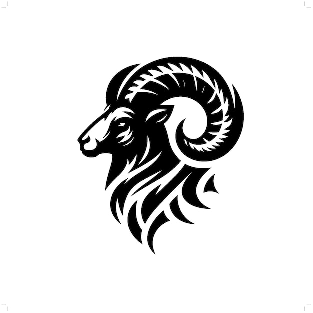 Cabra oveja en moderno tatuaje tribal arte de líneas abstractas de animales contorno minimalista vector