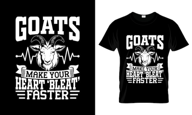 Las cabras hacen que tu corazón 'Bleate' más rápido colorido T-Shirt gráfico Diseño de camiseta de cabra
