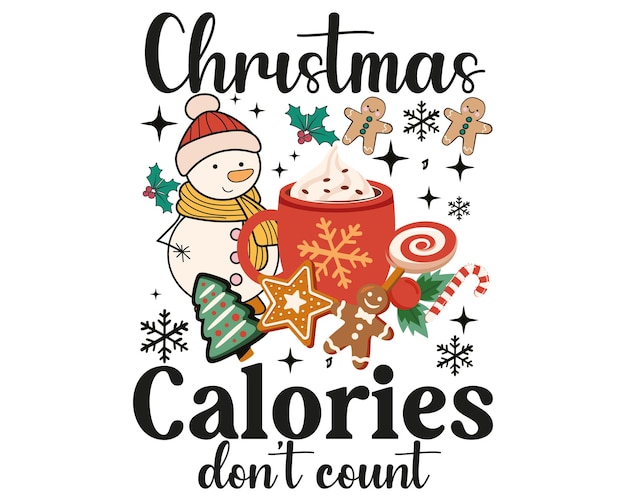 Cacao caliente y camiseta divertida de Navidad
