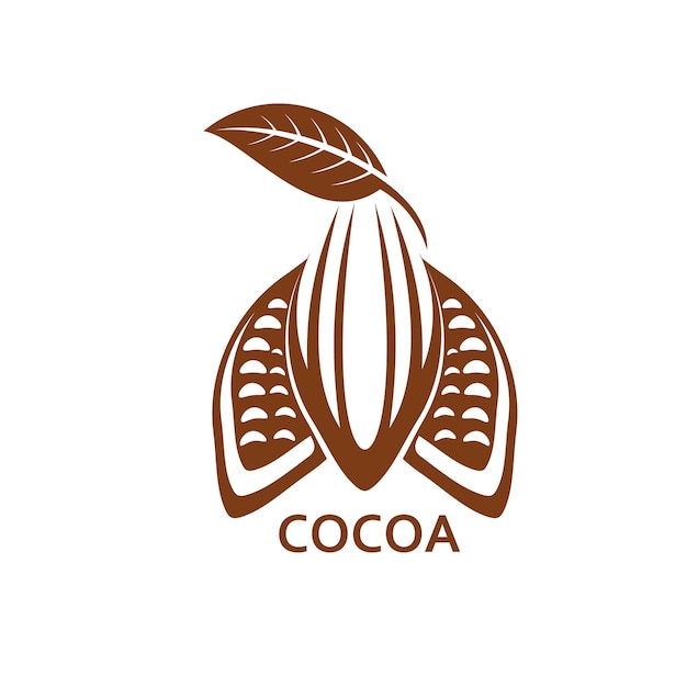 Cacao chocolate icono de grano de cacao para producto choco