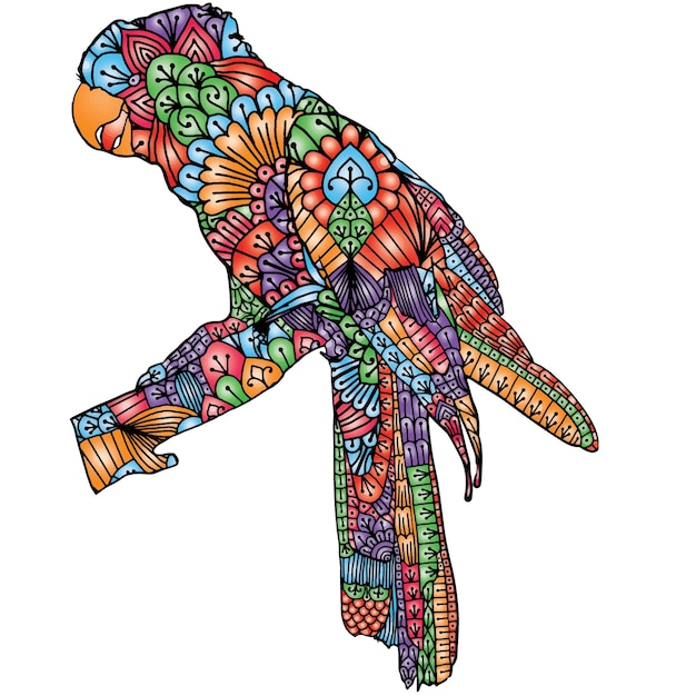 cacatúas mandala página para colorear para adultos libros para colorear. Animal Mandala Página Para Colorear Para Adultos