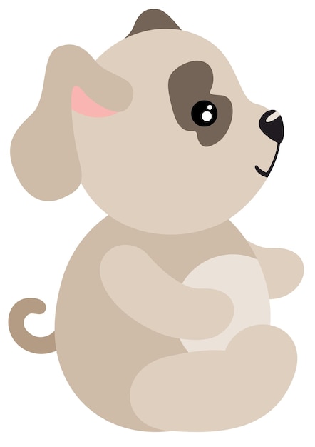 Un cachorro adorable sentado aislado en blanco