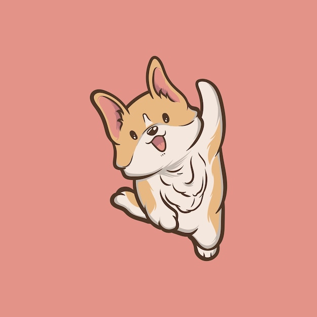 Cachorro feliz bailando ilustración vectorial