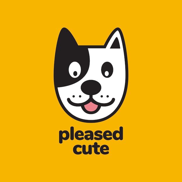 Cachorro perro mascotas pedigrí linda sonrisa feliz mascota dibujos animados colorido logo icono vector ilustración