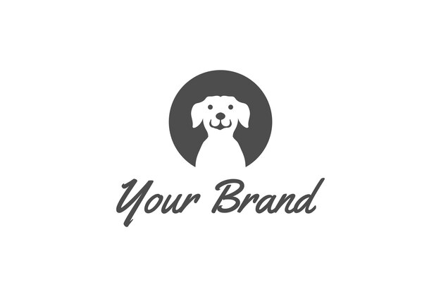 Cachorro de perro minimalista simple para vector de diseño de logotipo de clínica de mascotas