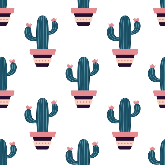 Cacti lindos en estilo boho patrón sin costuras de cactus textura boho de moda diseño de impresión de tela de cactos textil suculento