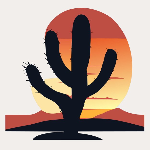 Cactus de arte vectorial 2d aislado en blanco