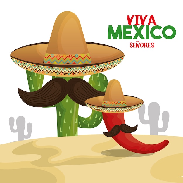 cactus chili hat viva mexico