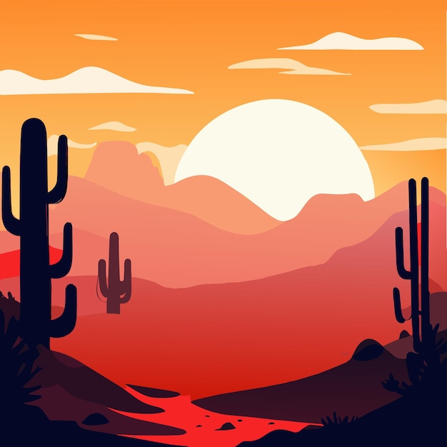 Vector cactus del desierto dibujado a mano plano elegante mascota personaje de dibujos animados dibujo pegatina icono concepto aislado