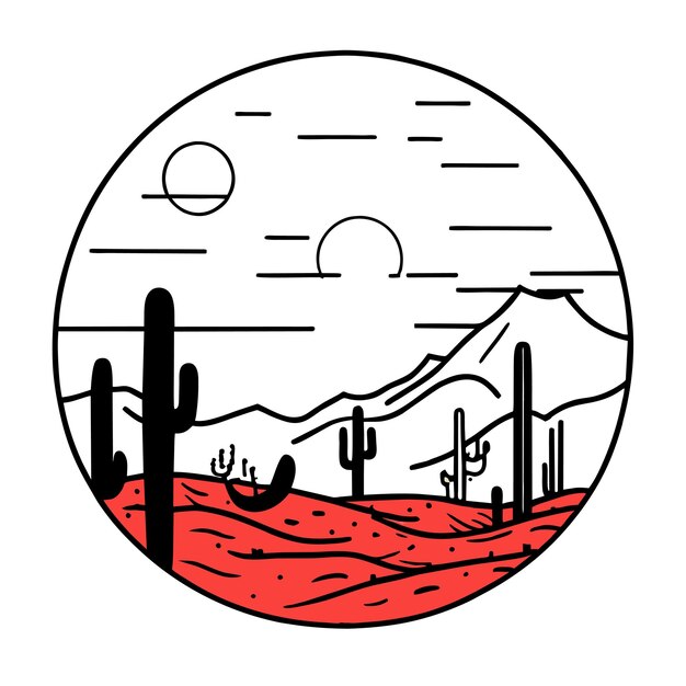 Vector cactus del desierto dibujado a mano plano elegante mascota personaje de dibujos animados dibujo pegatina icono concepto aislado