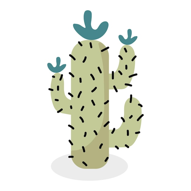 Cactus en estilo plano aislado en fondo blanco Ilustración vectorial