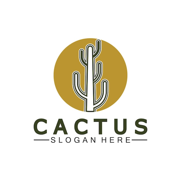 Cactus Logo Plantilla Diseño Vector Diseño Concepto Símbolo Creativo Icono