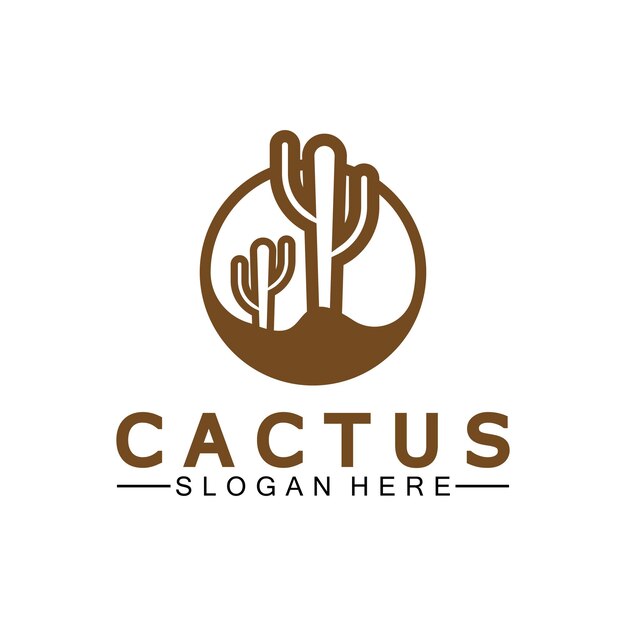 Cactus Logo Plantilla Diseño Vector Diseño Concepto Símbolo Creativo Icono