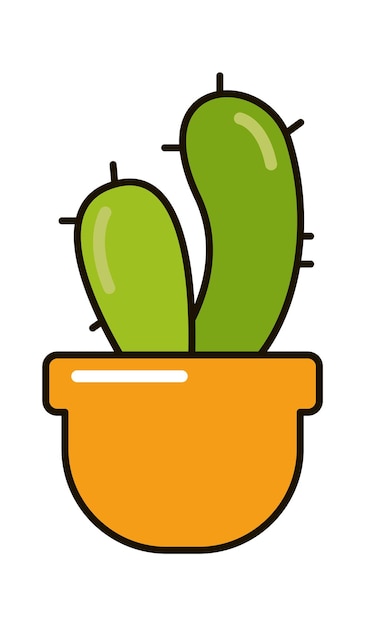 Cactus en una maceta Planta casera Ilustración vectorial
