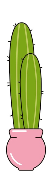 Cactus en una maceta Planta casera Ilustración vectorial