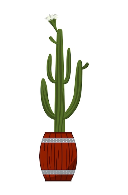 Vector cactus en maceta