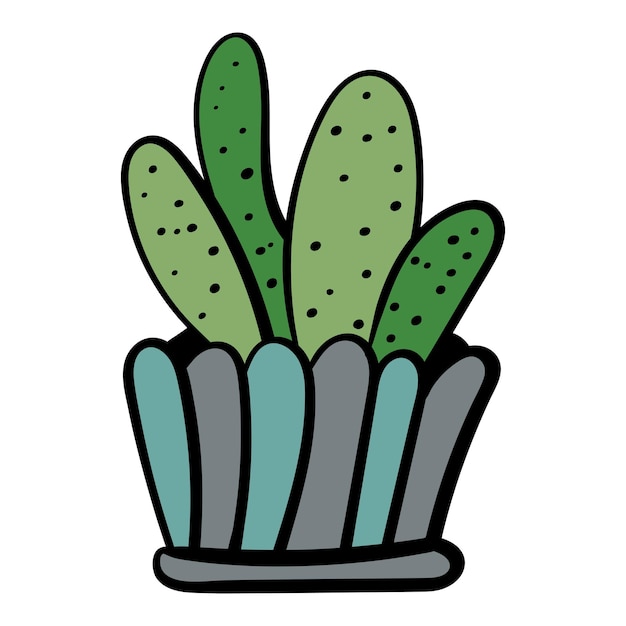 Vector cactus en maceta