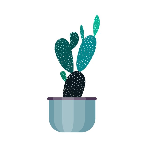 Cactus en olla sobre un fondo blanco