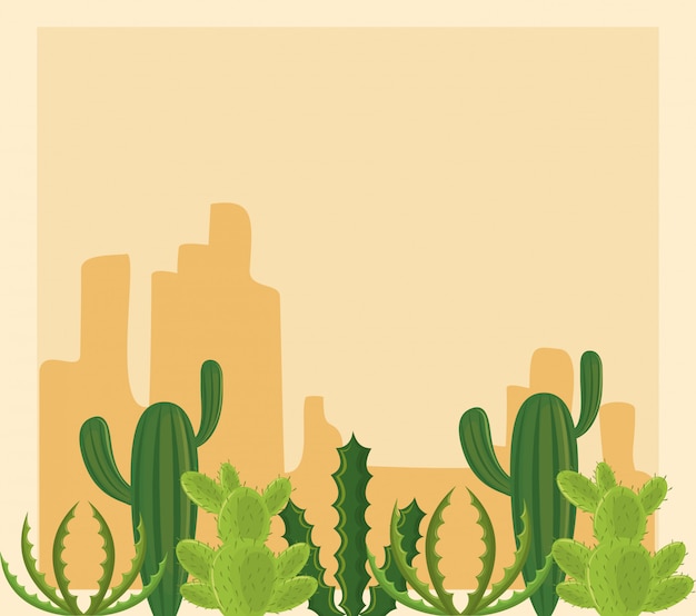 Cactus en un paisaje desértico