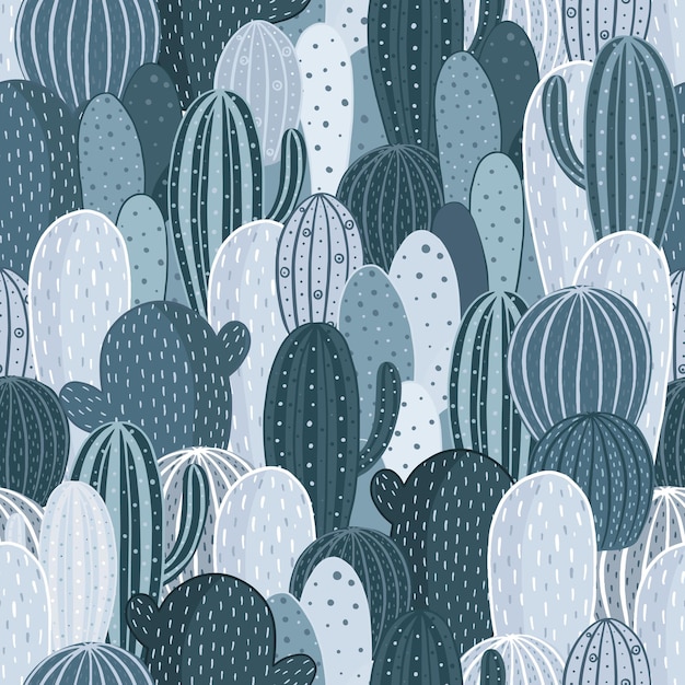 Cactus de patrones sin fisuras Textura vectorial para embalaje de papel de regalo textil