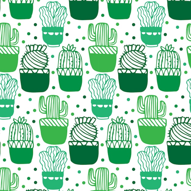 Cactus de patrones sin fisuras vector de fondo