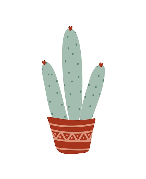 Vector cactus planta de interior elemento dibujado por nand estilo doodle