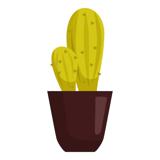 Cactus verde creciendo en una olla sobre un fondo blanco