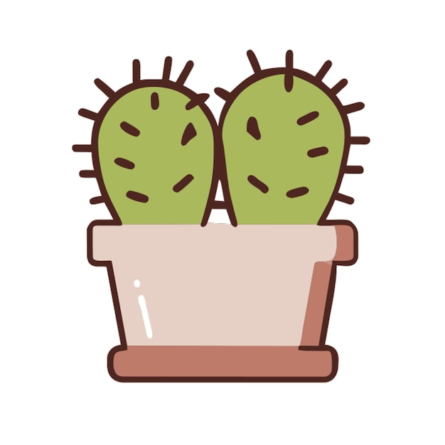cactusvgclipart vector pequeño vasepictograma icono contorno coloreado