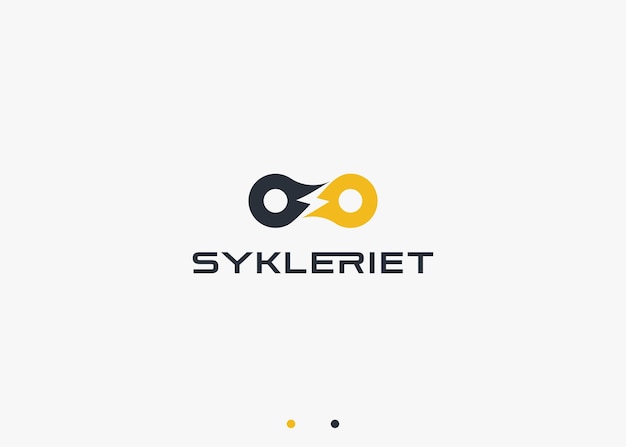cadena de bicicleta con diseño de logotipo eléctrico ilustración de silueta vectorial