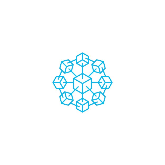 Cadena de bloques, criptografía. Plantilla de logotipo de icono de vector