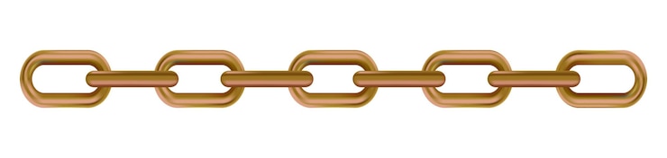 Vector cadena de bronce realista de metal sobre fondo panorámico blanco vector