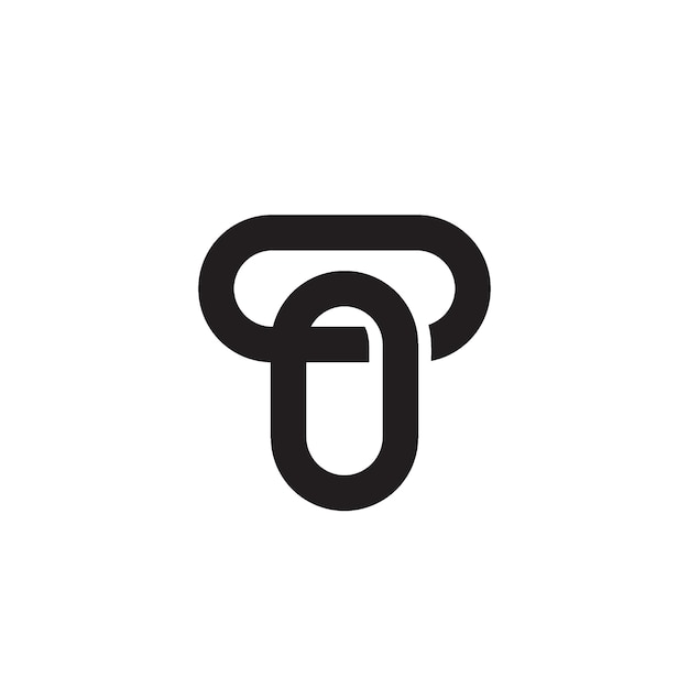 La cadena de la letra T del logotipo se conecta minimalista con fondo en blanco