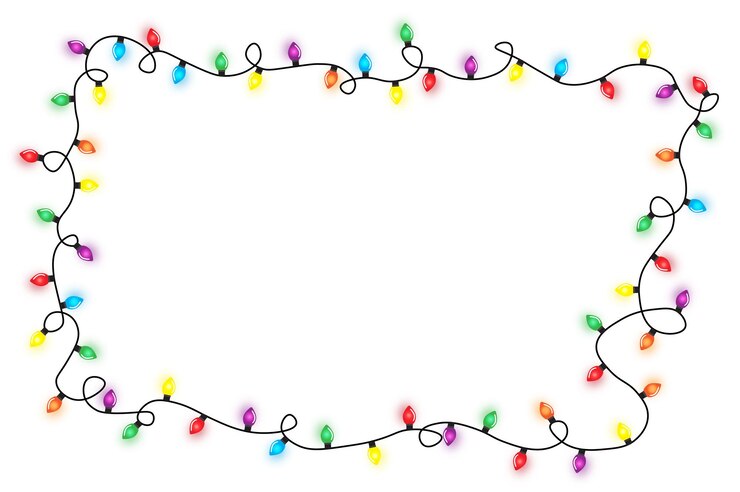 Vector cadena de luces de navidad aislado en vector de fondo blanco