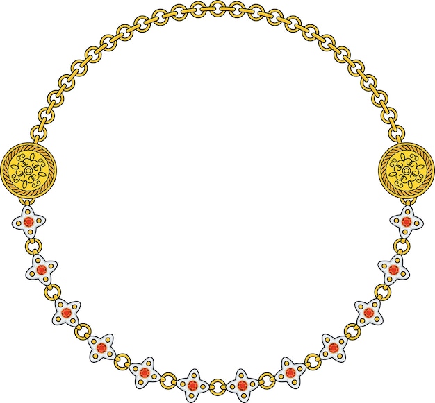 Cadena redonda marco círculo cadenas borde boho pulsera