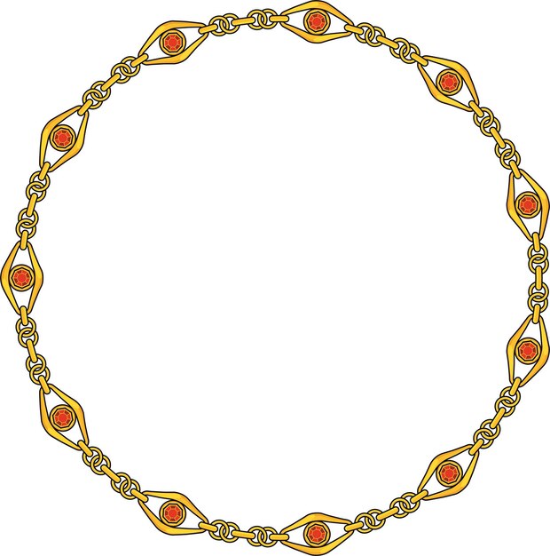 Cadena redonda marco círculo cadenas borde boho pulsera