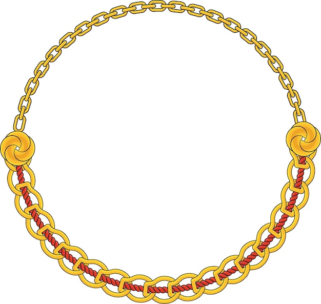 Cadena redonda marco círculo cadenas borde boho pulsera