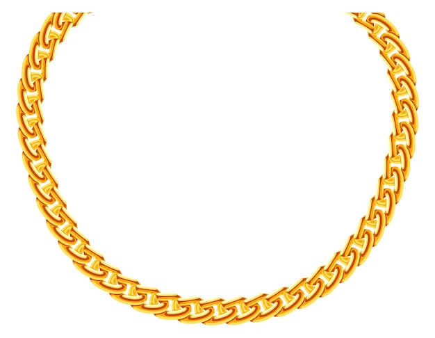 Una cadena redonda de oro colgando un collar de joyas preciosas