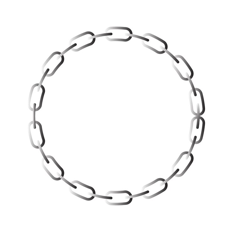 Vector cadenas de plata, círculo, borde, cadenas, textura, cadena, marco redondo, cadena, enlaces metálicos de hierro, logotipo de la cadena