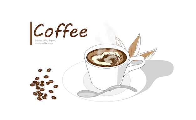 Café caliente en formato vectorial