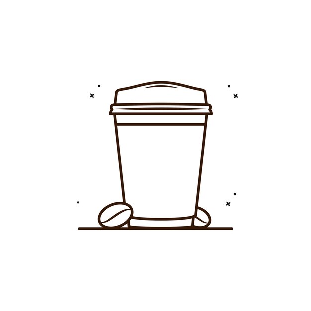 Café caliente con semillas Ilustración vectorial Happy Breakfast Coffee Shop Coffee Mascot Logo