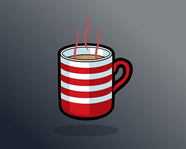 Café caliente con taza vector pro