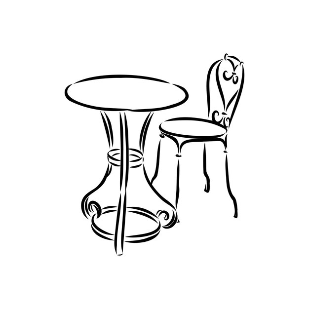 Café de la calle en la ilustración de vector de ciudad vieja