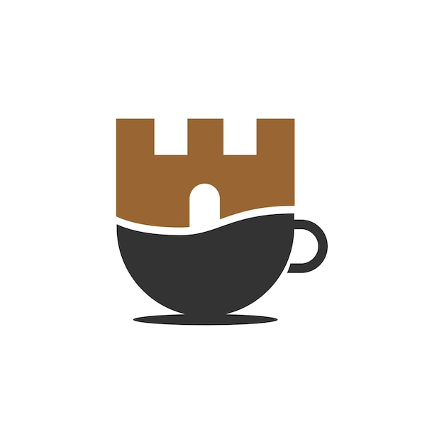 café castillo icono ilustración marca identidad