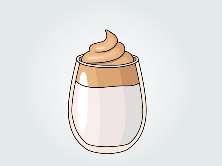 Vector el café dalgona es una bebida esponjosa que se elabora batiendo a partes iguales café instantáneo, azúcar
