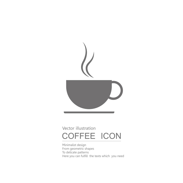 Café dibujado por vectores. Aislado sobre fondo blanco.