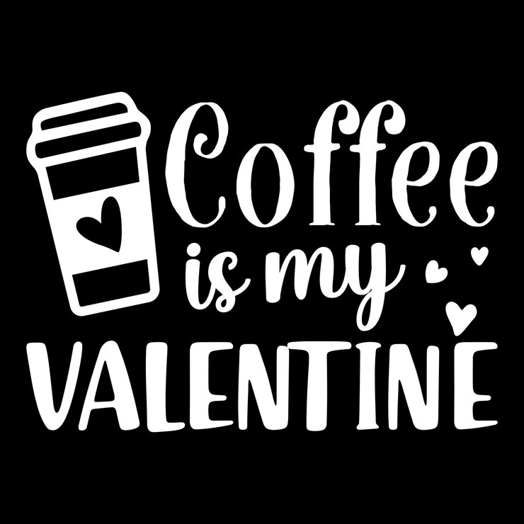 El café es mi San Valentín Feliz día de San Valentín camisa impresión plantilla San Valentín coche vector ilustración